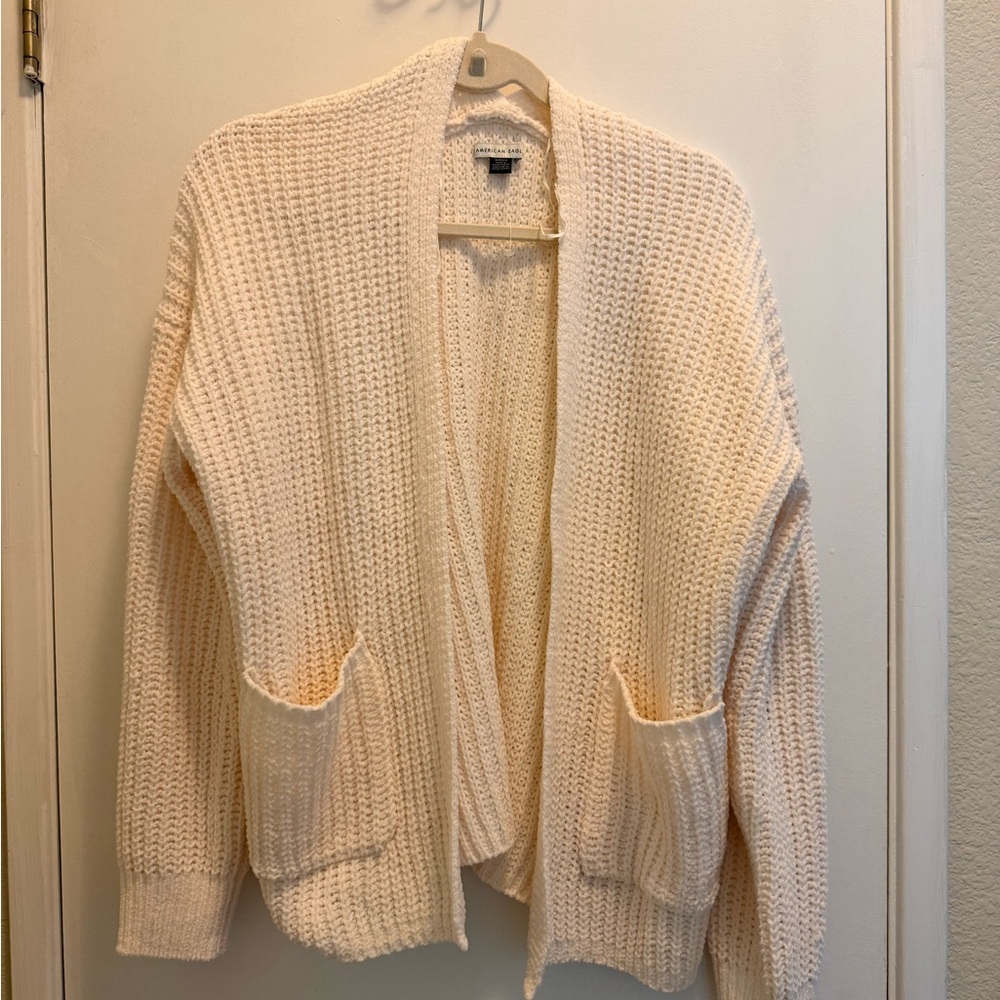 American Eagle Outfitters Cream Knit Cardigan
